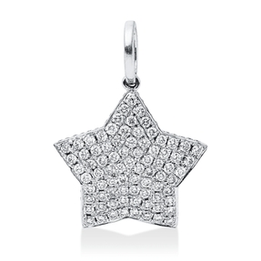 Anhänger Stern aus 750 Weißgold 80 Brillanten 0,82ct TW-VSI/SI 26,5x19mm mit Öse