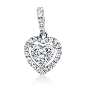 Anhänger Herz aus 750 Weißgold 36 Diamanten 0,33ct TW-SI 14,3x8,7mm mit Öse