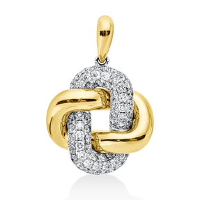 Pavé Anhänger aus 750 Gold gelb/weiß 60 Brillanten 2,68ct TW-SI 38,1x26mm