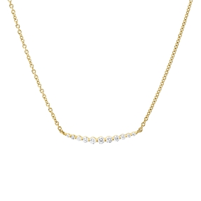 Collier aus 750 Gold Gelbgold 11 Diamanten 0,16ct TW-SI L:45,7cm Collier aus 750 Gold Gelbgold 11 Diamanten 0,16ct TW-SI L:45,7cm