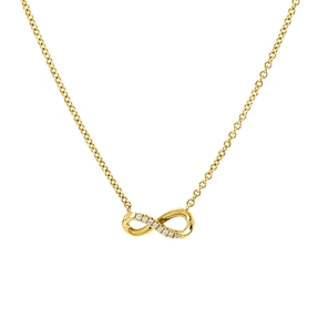 Collier Infinity aus 750 Gold Gelbgold 8 Brillanten 0,03ct TW-SI L:45,7cm Collier Infinity aus 750 Gold Gelbgold 8 Brillanten 0,03ct TW-SI L:45,7cm