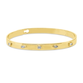 Armreif aus 750 Gelbgold 5 Diamanten Fanatsy-Schliff 0,35ct W-VSI/SI 47x57mm Zarge Armreif aus 750 Gelbgold 5 Diamanten Fanatsy-Schliff 0,35ct W-VSI/SI 47x57mm Zarge