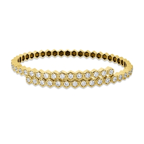 Armreif aus 750 Gold Gelbgold 34 Brillanten 2,46ct TW-SI 48x58mm