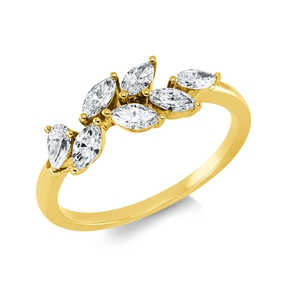 Ring aus 750 Gold Gelbgold 7 Diamanten 0,63ct TW-SI B:5,8mm
