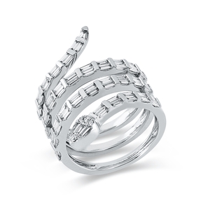 Ring aus 750 Gold Weißgold 70 Diamanten 1,36ct TW-SI B:25mm