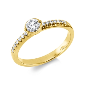 Ring aus 750 Gold Gelbgold 15 Diamanten 0,36ct B:4,8mm Zarge