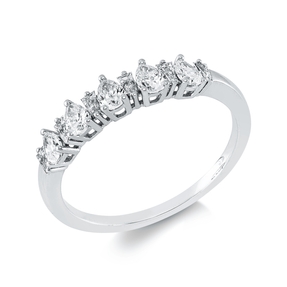 Ring aus 750 Gold Weißgold 12 Diamanten 0,58ct TW-SI B:3,8mm