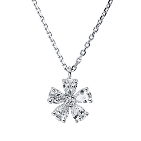 Collier aus 750 Gold Weißgold 6 Diamanten 0,33ct TW-SI L:45cm