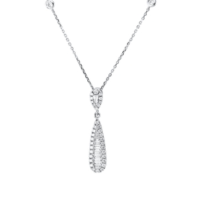 Collier aus 750 Gold Weißgold 47 Diamanten 0,48ct TW-SI L:45cm Collier aus 750 Gold Weißgold 47 Diamanten 0,48ct TW-SI L:45cm