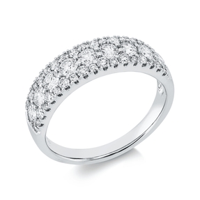 Ring aus 585 Gold Weißgold 43 Diamanten 1,09ct W-SI B:5,5mm