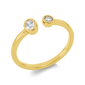 Ring aus 750 Gold Gelbgold 2 Diamanten 0,21ct B:5mm Zarge