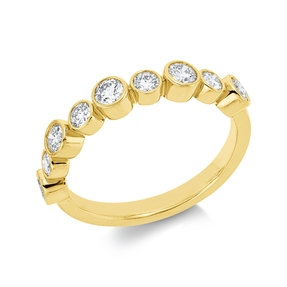 Ring aus 750 Gold Gelbgold 9 Diamanten 0,66ct TW-SI B:3,4mm
