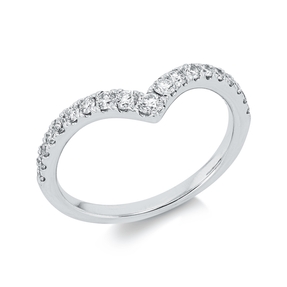 Ring aus 750 Gold Weißgold 19 Diamanten 0,43ct TW-SI B:5,7mm