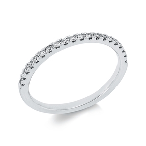 Halb-Memoire Ring aus 750 Weißgold 20 Brillanten 0,18ct TLB-SI B:1,5mm