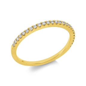 Halb-Memoire Ring aus 750 Gold Gelbgold 25 Brillanten 0,17ct TW-SI B:1,3mm