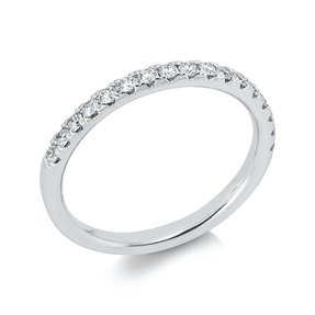 Halb-Memoire Ring aus 750 Gold Weißgold 17 Brillanten 0,31ct TW-SI B:2mm