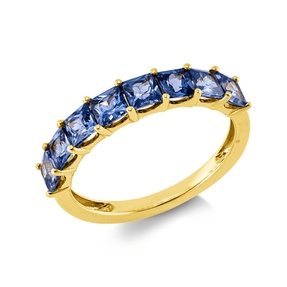 Ring aus 750 Gold Gelbgold 8 Saphire 1,94ct blau B:3,9mm
