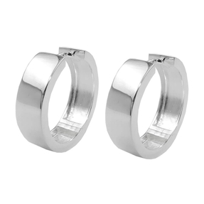 Paar Creolen 19,5x6mm mit Klappscharnier aus 925 Silber glänzend schlicht