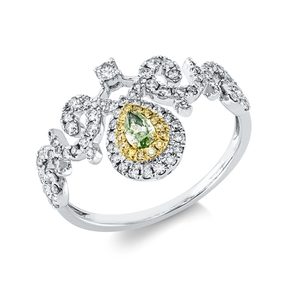 Ring aus 750 Gold gelb/weiß 84 Diamanten 0,55ct B:13,5mm