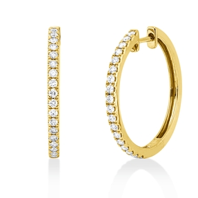 Creolen aus 750 Gold Gelbgold 36 Brillanten 0,61ct TW-SI 24,7x2mm