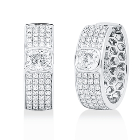 Creolen aus 750 Gold Weißgold 114 Diamanten 2,41ct F-VSI 20,2x6,7mm