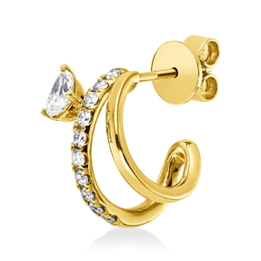 Ohrstecker aus 750 Gelbgold 11 Diamanten 0,33ct 14,5x9,3mm Einzelstück