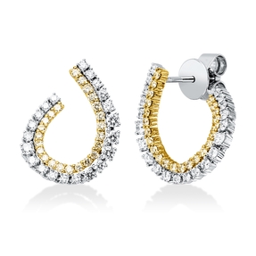 Ohrstecker aus 750 Gold gelb/weiß 88 Diamanten 0,85ct 16,6x12,8mm