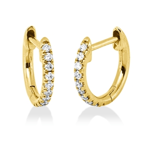 Creolen aus 750 Gold Gelbgold 20 Brillanten 0,1ct TW-SI 9,9x1,4mm