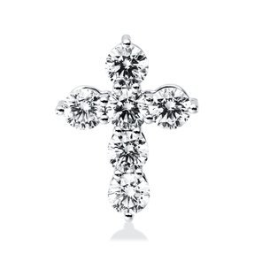 Anhänger Kreuz aus 750 Weißgold 6 Brillanten 0,62ct W-SI 12,8x9,9mm