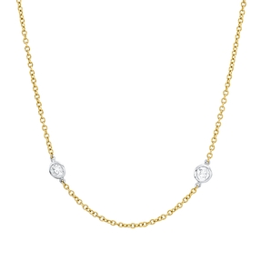 Collier aus 750 Gold gelb/weiß 16 Brillanten 1,57ct TW-SI L:76,2cm Zarge