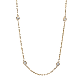 Collier aus 750 Gold Gelbgold 10 Brillanten 0,29ct TW-SI L:45cm Zarge