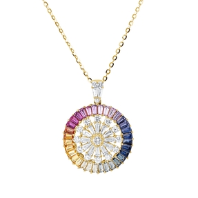 Collier 750 Gelbgold 32 Saphire 1,86ct mehrfarbig 30 Diamanten 1,18ct TW-SI L:45cm Collier 750 Gelbgold 32 Saphire 1,86ct mehrfarbig 30 Diamanten 1,18ct TW-SI L:45cm