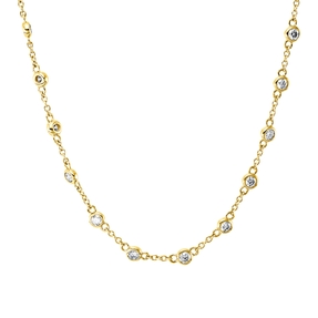 Collier aus 585 Gold Gelbgold 40 Brillanten 1,21ct W-SI L:55cm