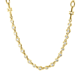 Collier aus 585 Gold Gelbgold 19 Brillanten 0,35ct W-SI L:45cm Collier aus 585 Gold Gelbgold 19 Brillanten 0,35ct W-SI L:45cm
