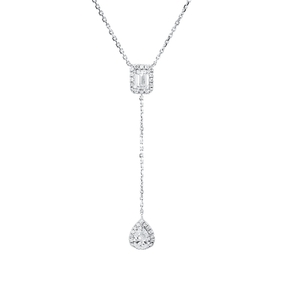 Collier aus 750 Gold Weißgold 38 Diamanten 1,34ct TW-SI L:43,2cm