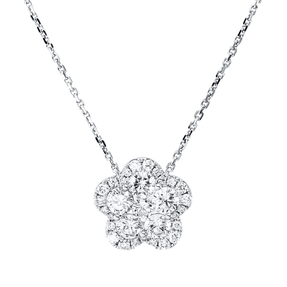 Collier 750 Weißgold 6 Brillanten 1,2ct TW-SI 25 Brillanten 0,3ct TW-SI L:43,2cm