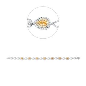 Armband aus 750 Gold gelb/weiß 495 Diamanten 3,44ct B:7,2mm L:17,8cm