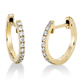 Creolen aus 750 Gold Gelbgold 20 Brillanten 0,22ct TW-SI 14,3x1,4mm