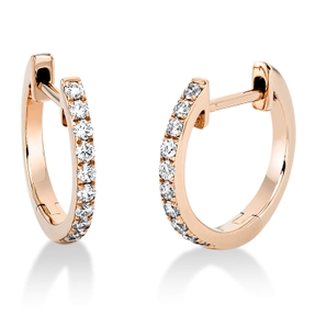 Creolen aus 750 Gold Rotgold 20 Brillanten 0,21ct TW-SI 14,3x1,4mm