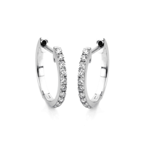 Creolen aus 750 Gold Weißgold 20 Brillanten 0,22ct TW-SI 14,3x1,4mm
