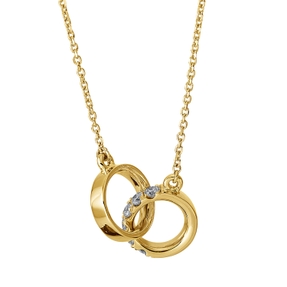 Collier aus 750 Gold Gelbgold 6 Brillanten 0,13ct W-SI L:45cm