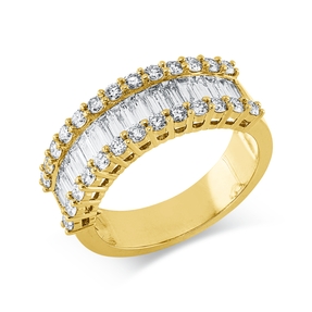 Ring aus 750 Gold Gelbgold 44 Diamanten 1,45ct TW-SI B:7mm