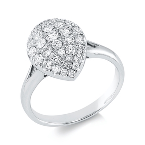 Ring aus 750 Gold Weißgold 41 Brillanten 0,84ct F-VSI B:14,2mm