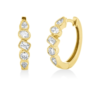 Creolen aus 750 Gold Gelbgold 10 Diamanten 0,8ct TW-SI 17,1x3,9mm