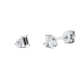 Ohrstecker aus 750 Gold Weißgold 4 Diamanten 0,33ct TW-VSI/SI 5,6x5,7mm