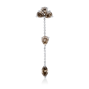 Anhänger aus 750 Weißgold 5 Diamanten Fanatsy-Schliff 1,45ct braun 39,1x9,7mm