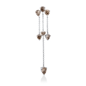 Anhänger aus 750 Weißgold 7 Diamanten Fanatsy-Schliff 2,53ct braun 54,7x11,8mm