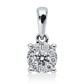 Anhänger aus 750 Gold Weißgold 10 Brillanten 0,16ct F-VSI 11,1x5,2mm