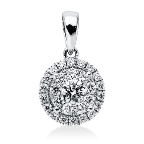 Anhänger aus 750 Gold Weißgold 28 Brillanten 0,48ct F-VSI 15,9x9,3mm mit Öse