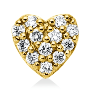 Anhänger Herz aus 750 Gelbgold 12 Brillanten 0,16ct vsi-vsi 6,2x6,4mm